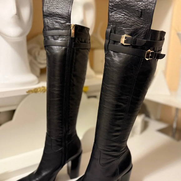 CARRANO over the knee leather boots with thick heels - Picture 7 of 14